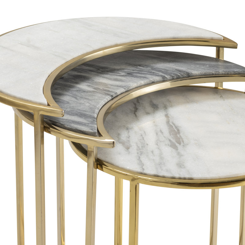 Everly Quinn Marble Top Nesting Tables | Wayfair